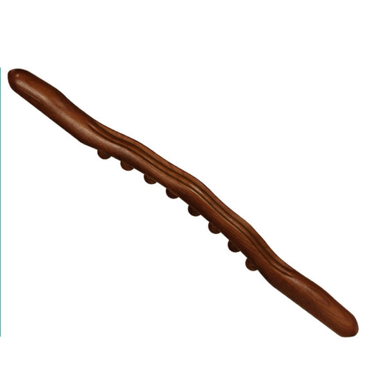 Eight-bead Beech Wood Carbonized Massage Stick Rolling Tendon Scraping Stick, Carbonized 53cm 8 Beads