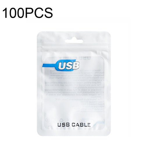 100 SACS d'emballage pour câble USB, sac pour câble de données, sac à fermeture éclair, 7,5 x 12 cm, 10,5 x 15 cm