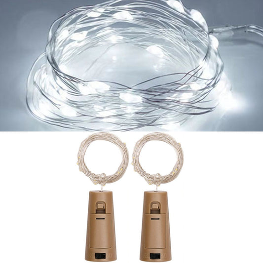 Guirlande lumineuse LED décorative de Noël avec bouchon de bouteille de vin, Spécifications : 1 m 10 LED, 2 m 20 LED