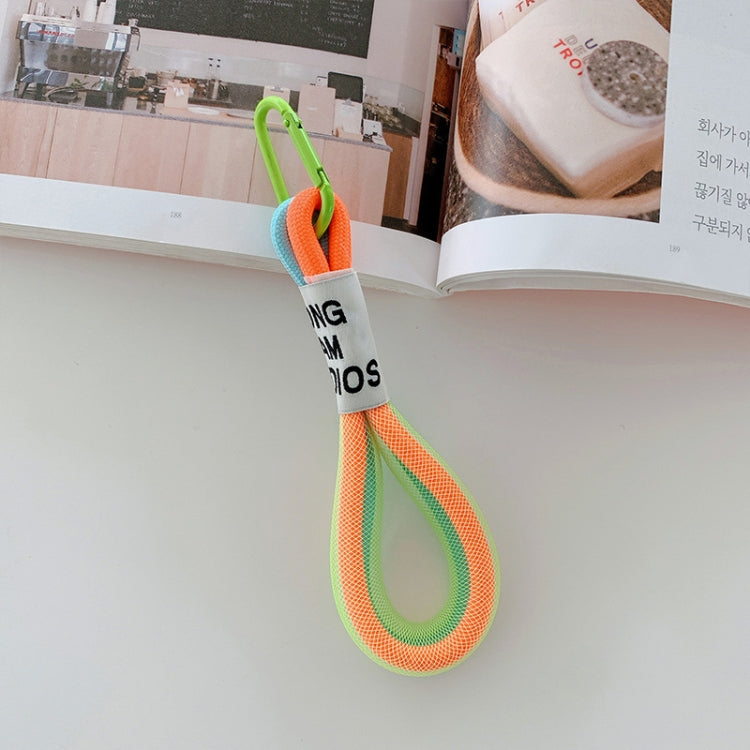 5 PCS Mobile Phone Case Fluorescent Lanyard Cellphone Wrist Rope, White and Blue, Black and White, Orange and Blue, White Red, Orange Yellow, Blue Green, Dark Blue, White Purple