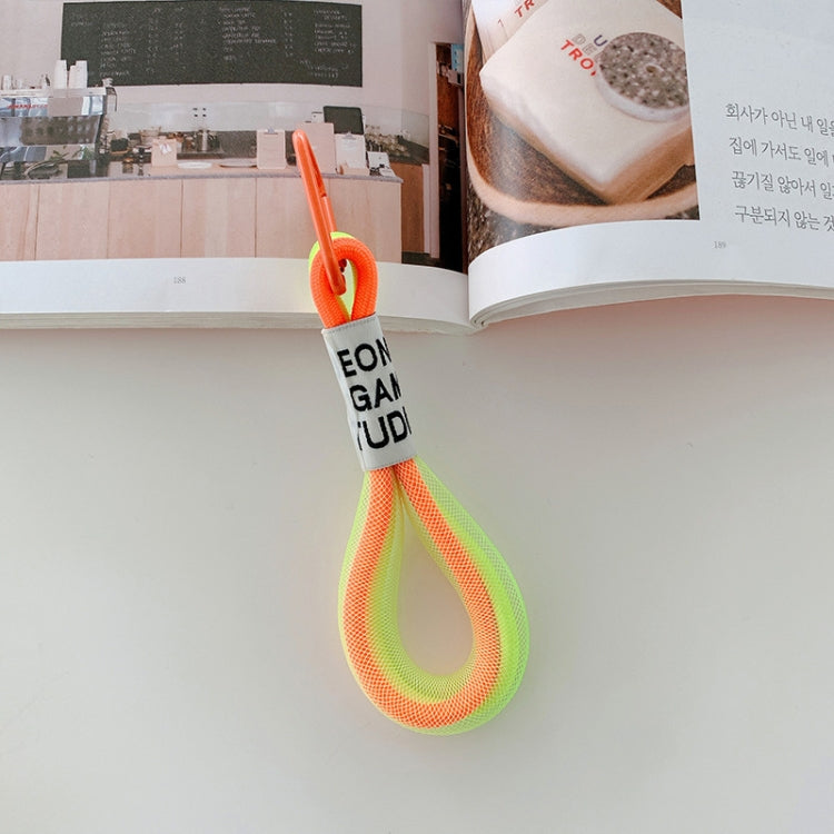 5 PCS Mobile Phone Case Fluorescent Lanyard Cellphone Wrist Rope, White and Blue, Black and White, Orange and Blue, White Red, Orange Yellow, Blue Green, Dark Blue, White Purple