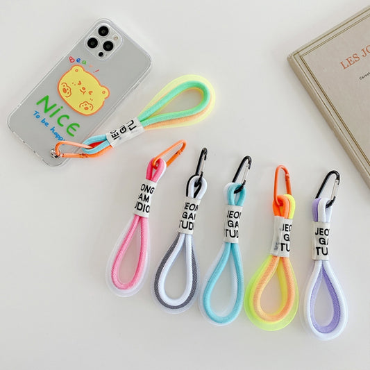 5 PCS Mobile Phone Case Fluorescent Lanyard Cellphone Wrist Rope, White and Blue, Black and White, Orange and Blue, White Red, Orange Yellow, Blue Green, Dark Blue, White Purple
