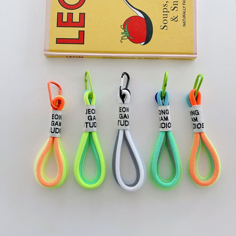 5 PCS Mobile Phone Case Fluorescent Lanyard Cellphone Wrist Rope, White and Blue, Black and White, Orange and Blue, White Red, Orange Yellow, Blue Green, Dark Blue, White Purple