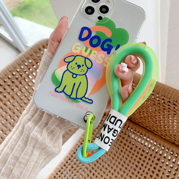 5 PCS Mobile Phone Case Fluorescent Lanyard Cellphone Wrist Rope, White and Blue, Black and White, Orange and Blue, White Red, Orange Yellow, Blue Green, Dark Blue, White Purple