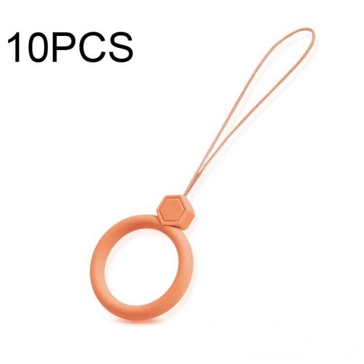 10 PCS Silicone Ring Mobile Phone Lanyard Water Bottle Anti-fall Pendant, Midnight Blue, Clove Purple, Vitality Red, Lemon Yellow, Classic Black, Matcha Green, Sand Pink, Lavender Gray, Dark Night Green, White, Tea Red, Coral Orange