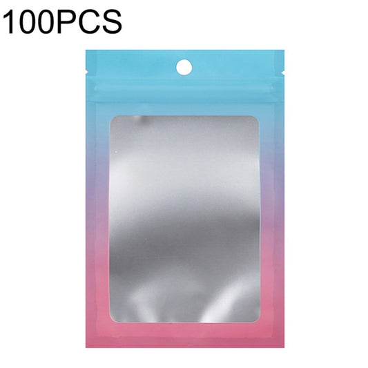 100 STÜCK Aluminiumfolie Ziplock-Beutel Schmuck Datenkabel Versiegelte Verpackung Beutel, Größe:, 7.5x10cm (Rosa allmählich Lila), 7.5x10cm (Blau allmählich Rosa), 7.5x10cm (Blau Farbverlauf), 7.5x10cm (Gelb Farbverlauf), 8.5x13cm (Rosa allmählich Lila)
