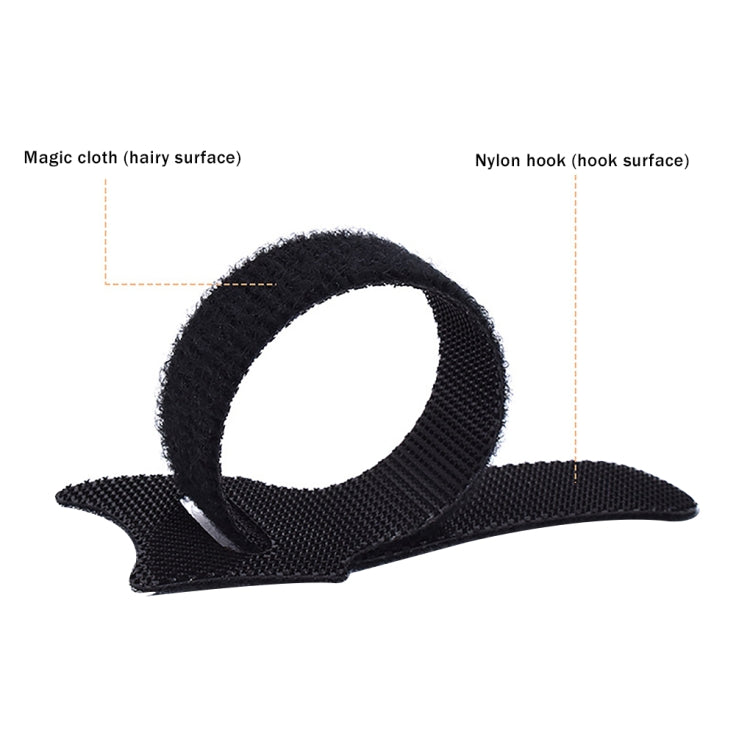 50 PCS T-shape Self-Adhesive Data Cable Organizer Colorful Bundles, 12 x 120mm Black, 12 x 150mm Black