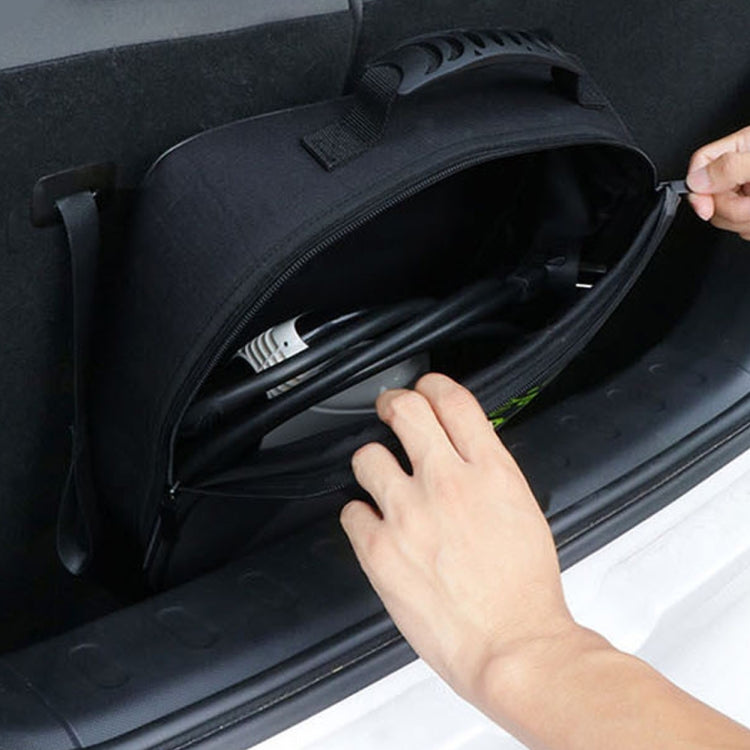 Car Charging Cable Storage Bag Carry Bag For Electric Vehicle Charger Plugs,Spec:, Round Without Logo, Round With Logo, Square Without Logo, Square With Logo, Large With Logo, Large Without Logo