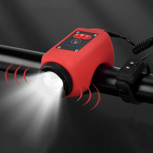 2-in-1 Fahrrad wiederaufladbare, wasserdichte Hochdezibel-Klingel mit Highlight-Licht, Schwarz, Rot, Blau