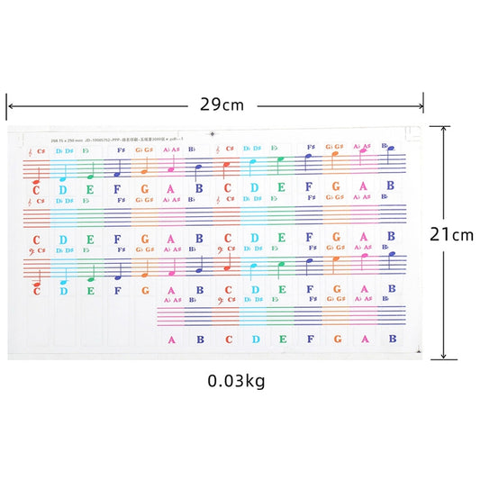 5PCS Children Piano Keyboard Color Stickers Musical Instrument Accessories, QT-005, QT-005-A, QT-0302