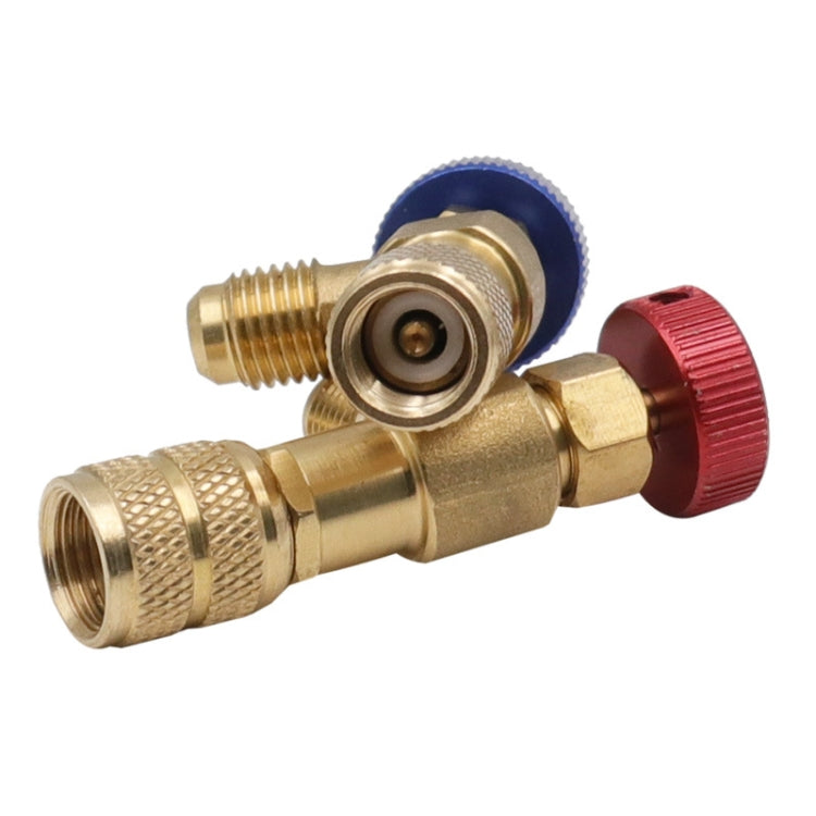Air Conditioner Fluoridation Safety Valve Refrigerant Filling Connector, Side R22 Bottom R410, Side R22 Bottom R22, Side R410 Bottom R410, Side R410 Bottom R22