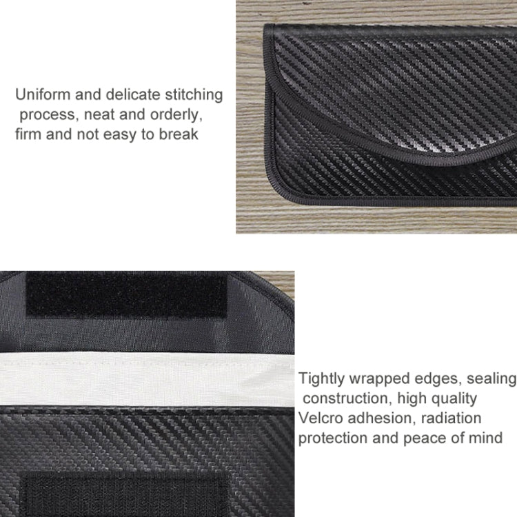 Carbon Fiber Signal Shielding Bag Radiation-proof RFID Phone Key Bag 20 x 10cm, Carbon Fiber 20 x 10cm