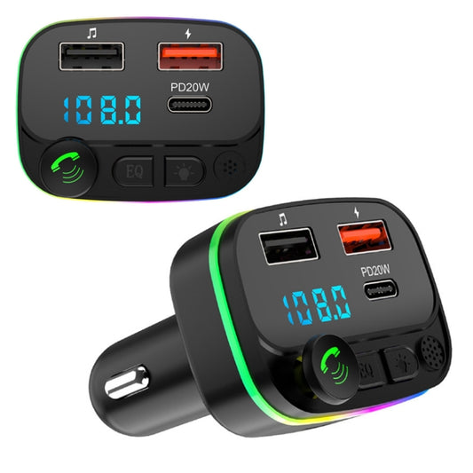 Lecteur MP3 Bluetooth mains libres pour voiture, transmetteur FM pour voiture, chargement rapide P3-PD, P4-QC3.0