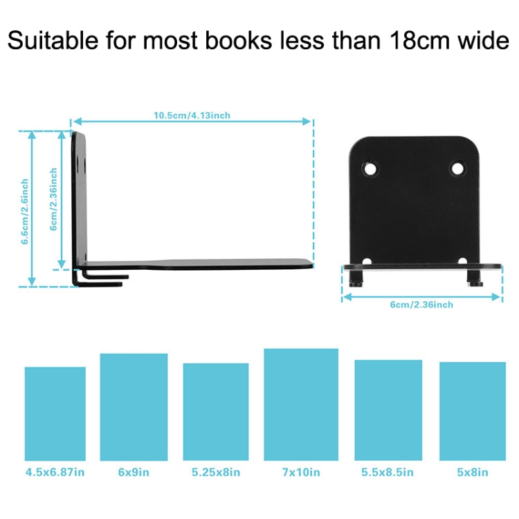 Hidden Stainless Steel Suspended Bookshelf Wall Support Frame Wall Mounted Bracket, Stainless Steel Shelf White