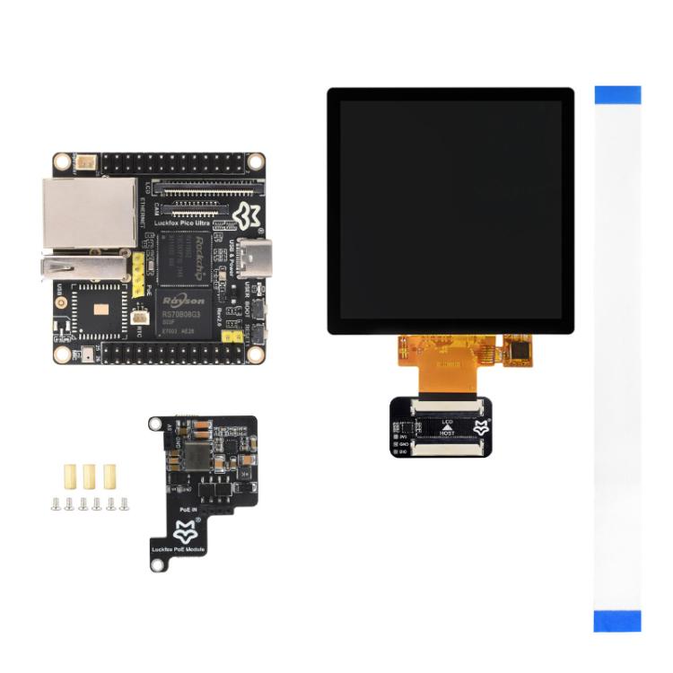 Luckfox Pico Ultra B RV1106G2 0.5TOPS Micro Linux Development Board Integrated Processor without Wi-Fi/With PoE, Without Screen, 480x480 Touch Screen, 720x720 Touch Screen