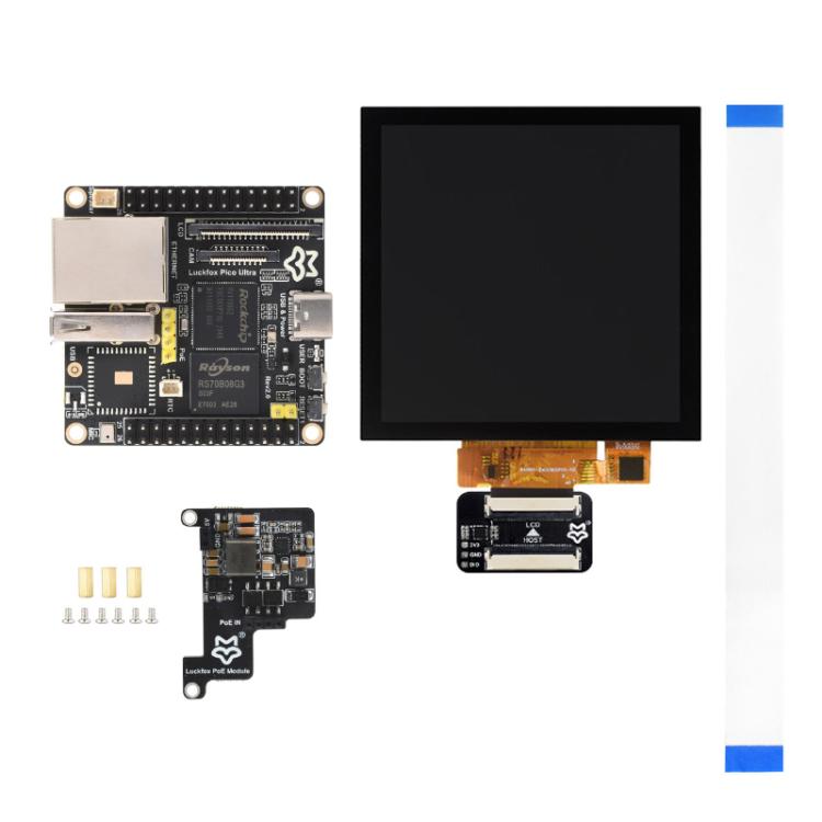 Luckfox Pico Ultra B RV1106G2 0.5TOPS Micro Linux Development Board Integrated Processor without Wi-Fi/With PoE, Without Screen, 480x480 Touch Screen, 720x720 Touch Screen