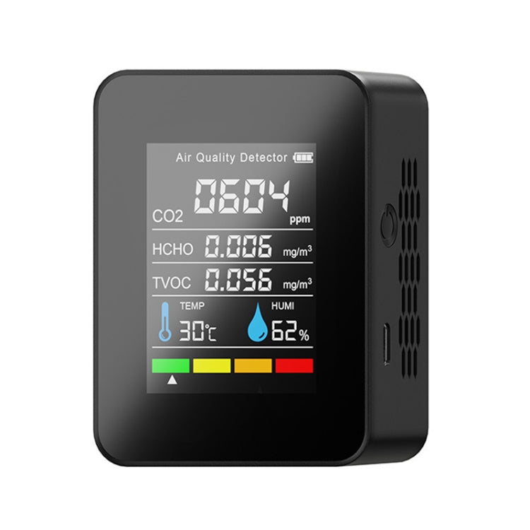 5 In 1 Temperature Humidity TVOC HCHO CO2 Large Screen Display Power Digital Air Quality Monitor, 5 In 1 Semiconductor