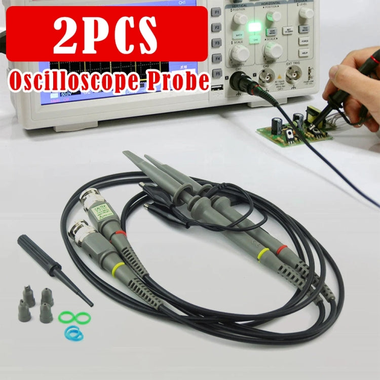 2pcs P6100 Oscilloscope Probe DC-100MHz BNC Connectors Scope Clip Probe, P6100