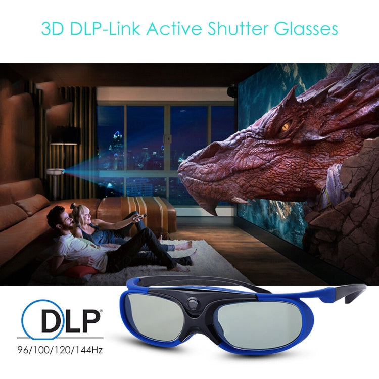 JX30-T Active Shutter 3D Glasses Support 96HZ-144HZ for DLP-LINK Projection X5/Z6/H2, JX30-T