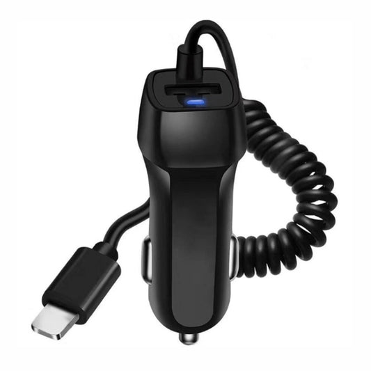 522AL Charge rapide avec câble de charge pour voiture, interface de sortie : 8 broches (Noir), 8 broches (Blanc), Type-C/USB-C (Noir), Type-C/USB-C (Blanc), Micro USB (Noir), Micro USB (Blanc)