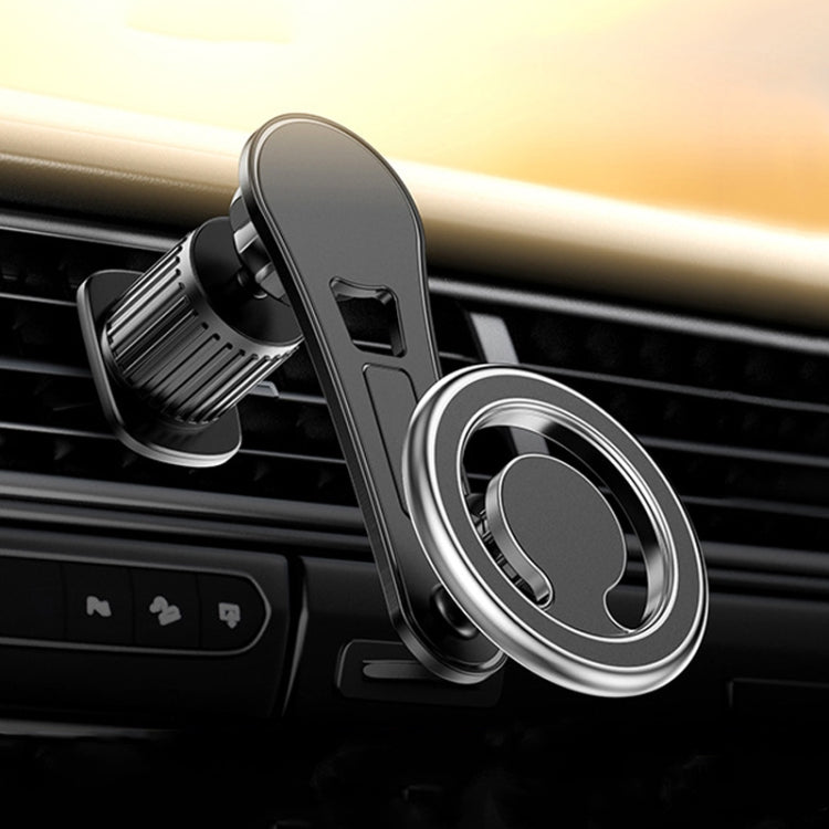 D19 Car Magnetic Mobile Phone Holder Rotatable Metal Navigation Bracket, Spec:, D19 Air Outlet (Black), D19 Sticker (Black), D19 Sticker (Silver), D19 Air Outlet (Silver), D19 Extended (Black), D19 Extended (Silver), D19 Seat (Black), D19 Seat (Silver)