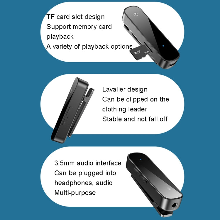 Y2 HiFi Bluetooth 5.3 Audio Receiver Lavalier 3.5mm Audio Call Converter Support TF Card Playback, Y2