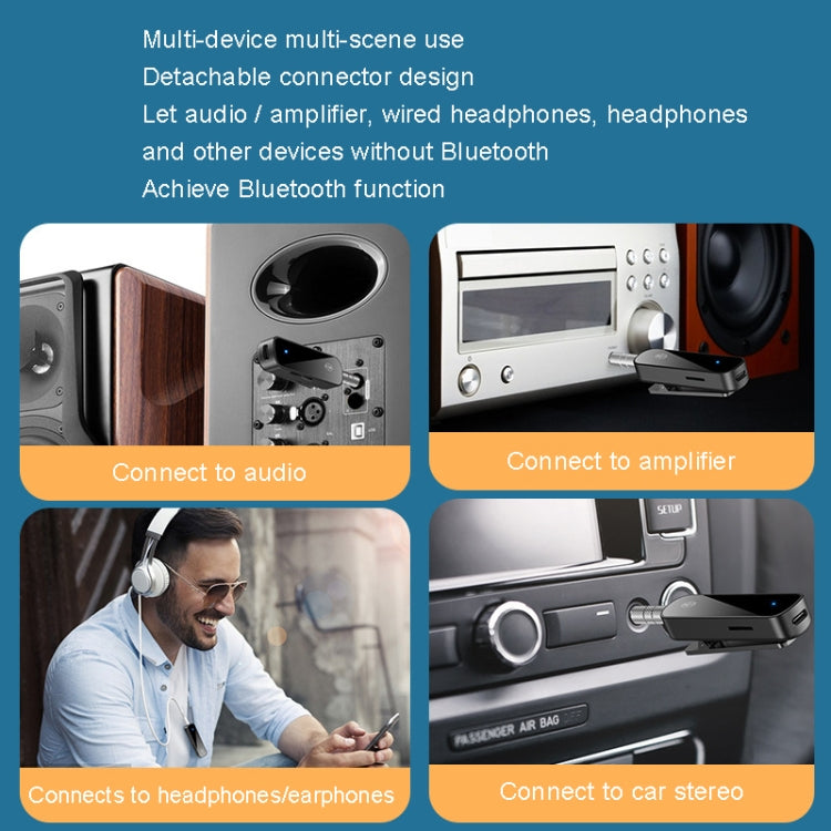 Y2 HiFi Bluetooth 5.3 Audio Receiver Lavalier 3.5mm Audio Call Converter Support TF Card Playback, Y2