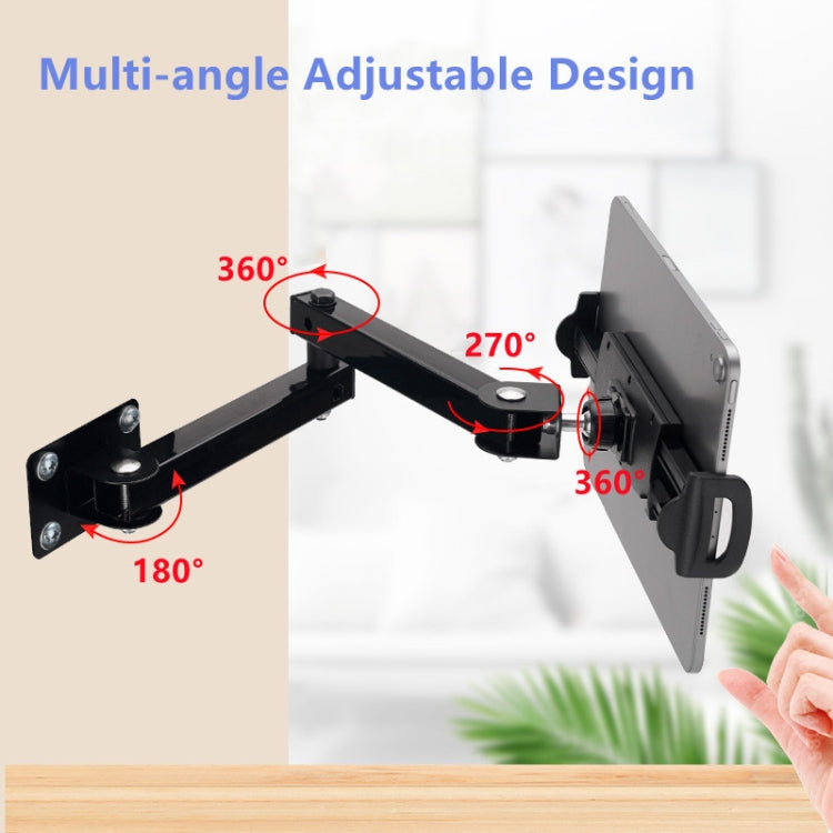 Wall Mount Tablet Cell Phone Stand Long Arm Stretchable Holder for 4-13 inch Devices, Stretchable Tablet Bracket 2