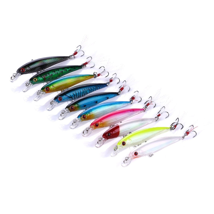 HENGJIA MI094 Simulation Laser Imitation-Köder Minnow Angelköder, 1, 2, 3, 4, 5, 6, 7, 8, 9, 10, 10 Farben verpackt