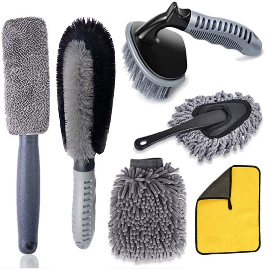 6pcs/Set Gloves Dusting Tire Brush Car Cleaning Brush Set