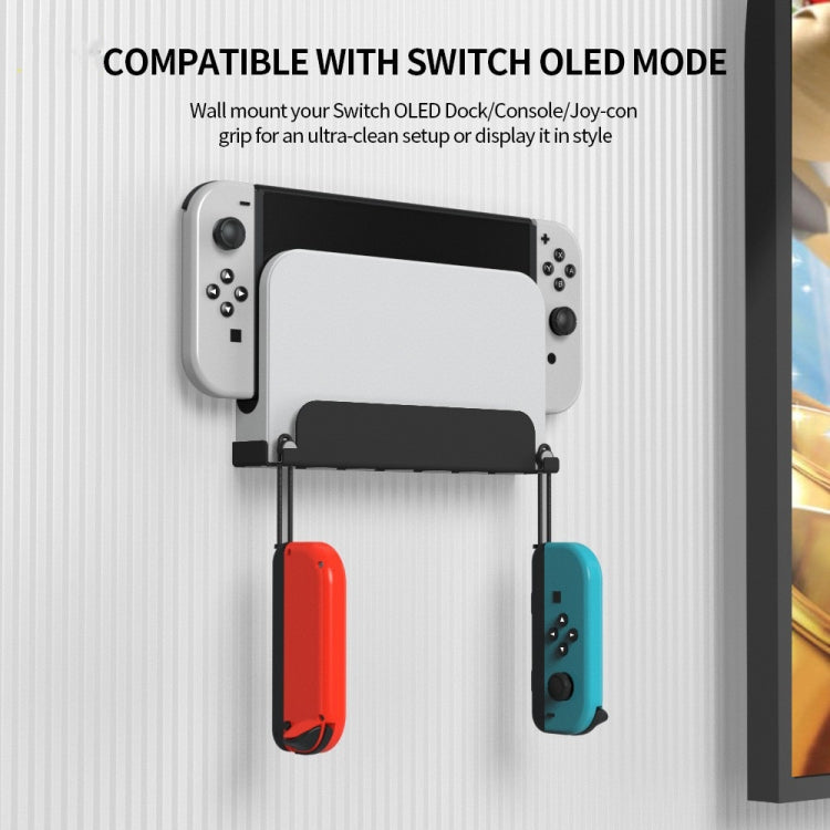 For Switch OLED Game Console JYS Wall Hanging Holder Bracket, Iron Black, Iron White