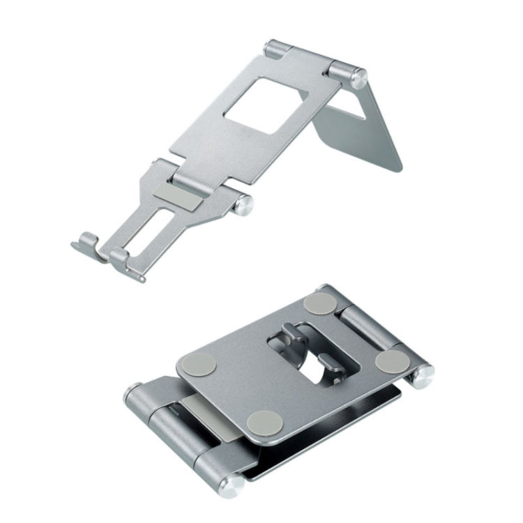 Z10A Aluminum Alloy Double Folding Mobile Phone Holder Desktop Tablet Lazy Holder, Z10A Silver, Z10A Grey, Z10A Black