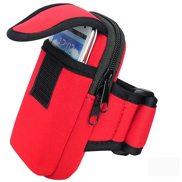 S210 Neoprene Arm Bag Outdoor Sports Mobile Phone Bag Coin Purse, 10x17cm (Orange), 10x17cm (Red), 10x17cm (Green), 10x17cm (Navy Blue), 10x17cm (Black)