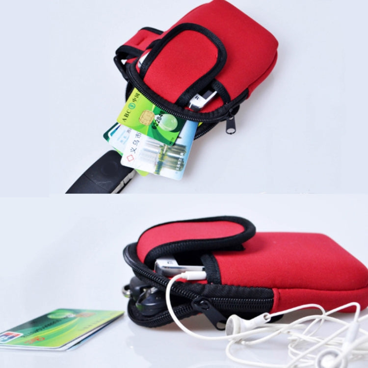 S210 Neoprene Arm Bag Outdoor Sports Mobile Phone Bag Coin Purse, 10x17cm (Orange), 10x17cm (Red), 10x17cm (Green), 10x17cm (Navy Blue), 10x17cm (Black)
