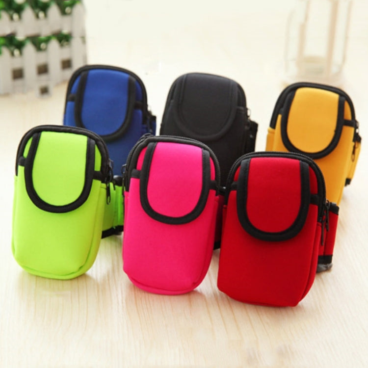 S210 Neoprene Arm Bag Outdoor Sports Mobile Phone Bag Coin Purse, 10x17cm (Orange), 10x17cm (Red), 10x17cm (Green), 10x17cm (Navy Blue), 10x17cm (Black)