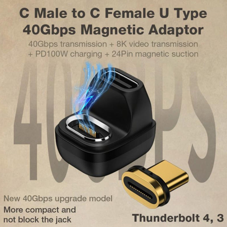 Type-C/USB-C Magnetic Adapter U-shaped Elbow 40GB Converter, 4.0 Magnetic