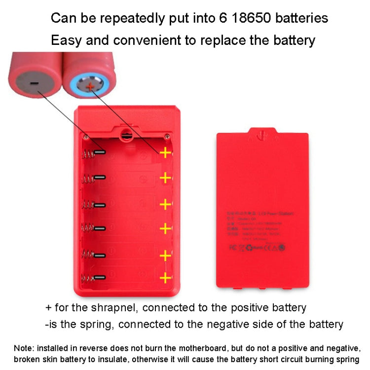 Q6 Removable 6 Sections 18650 Battery Box Charger Case, Style:, Ordinary, Flash/Fast Charge