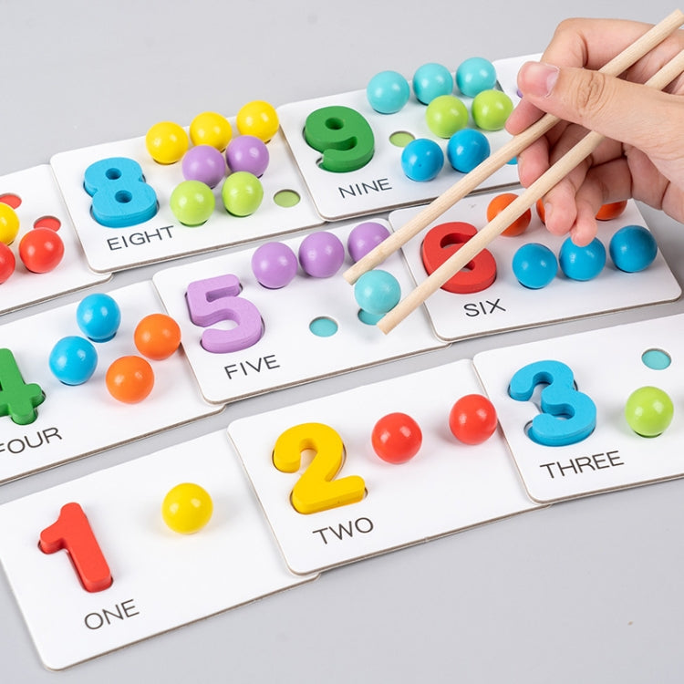 Children Number and Color Matching Clip Beads Enlightenment Teaching Aids Puzzle Early Education Toys, Clip Beads