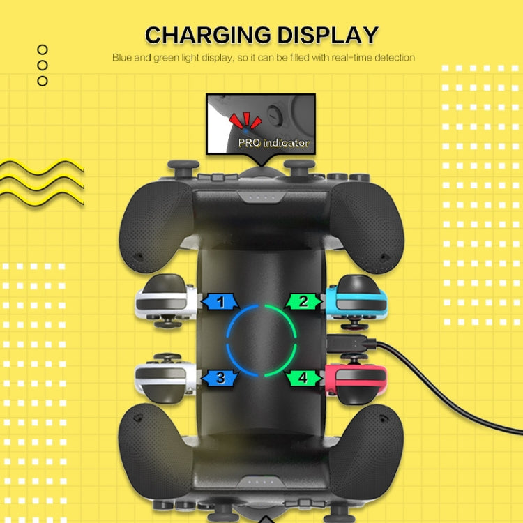 For Nintendo Switch / Switch Pro SW168 6 in 1 Joycon Gamepad Holder Charger Handle Storage Bracket, SW168