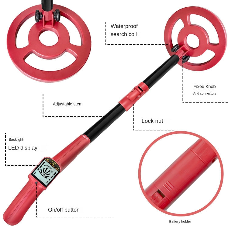 Goint MD3006 Metal Detector Outdoor Treasure Hunter Toys Children Science Detector, MD3006 (Light Green), MD3006 (Red)