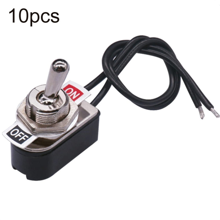10pcs Mini Toggle Two-position Rocker Switch With Wire, KNS-1