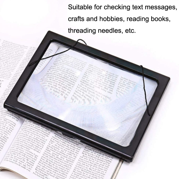 WJ10015 Full Page Reading LED Light Three-dimensional Folding Bracket Magnifying Glass, 3X Magnifying Glass