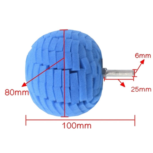 2pcs Car Wheel Rim Small Area Sponge Polishing Ball, 2 in 1