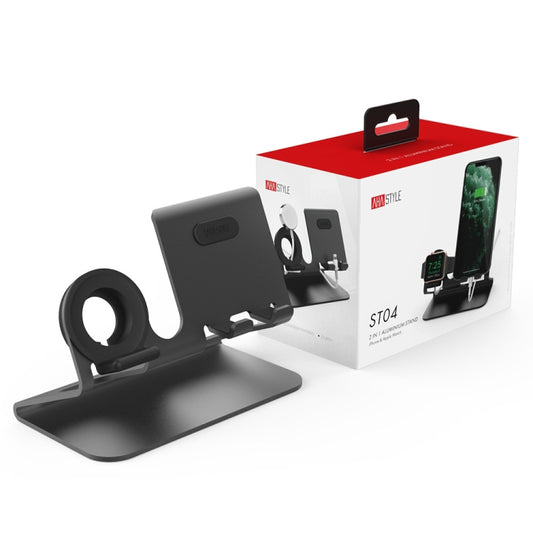 AhaStyle ST04 Aluminiumlegierung Ladestation, Für 4-8 Zoll Smartphone&Apple Watch Series, ST04 (Schwarz), ST04 (Roségold), ST04 (Silber)