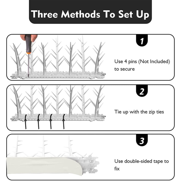 Plastic Anti-bird Thorn Anti-theft Anti-cat Thorn Electric Tree Branch Bird Repellent Thorn, 6pcs
