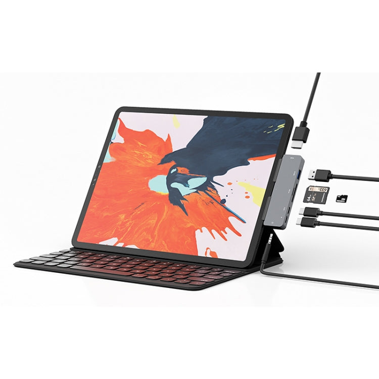 For IPad Pro 7-In-1 HDMI 4K + 3.5mm Audio + SD/TF+ 1 USB 3.0 + USB-C/Type-C + PD USB-C Docking Station, For IPad Pro 7-In-1