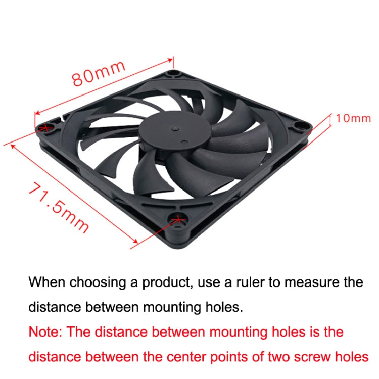 FANNER Ice Soul F8010 Ultra Thin Chassis Fan 4pin PWM Intelligent Speed Adjustment Quiet Cooling Heat Dissipation, F8010