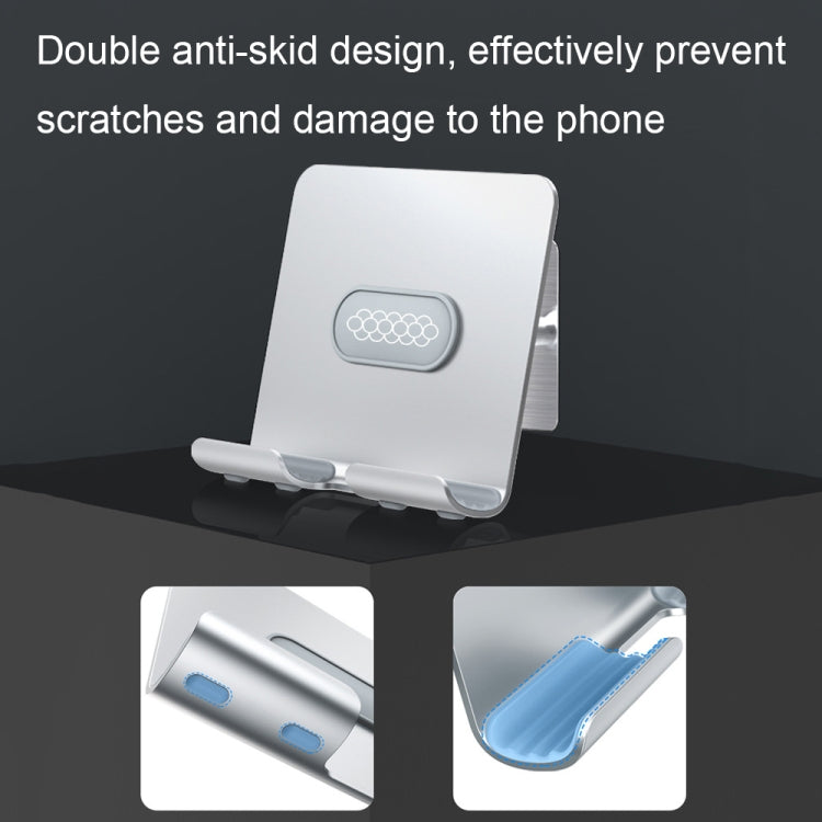 B87 Punch-free Tablet PC Aluminum Alloy Bracket Bathroom Kitchen Adhesive Wall Phone Holder, B87 (Silver Gray)