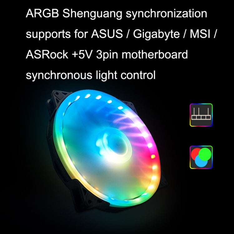 FANNER 2020 5V ARGB 20cm Large Air Volume Slow Motherboard Shenguang Synchronized Chassis Fan