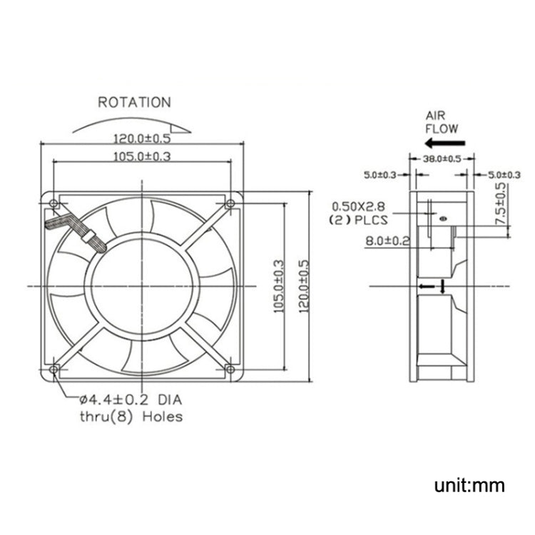 12cm Cooling Fan, XIN RUI FENG XRF12038HASL 110V Oil Bearing, XIN RUI FENG XRF12038HASL 220V Oil Bearing, XIN RUI FENG XRF12038HASL 380V Oil Bearing